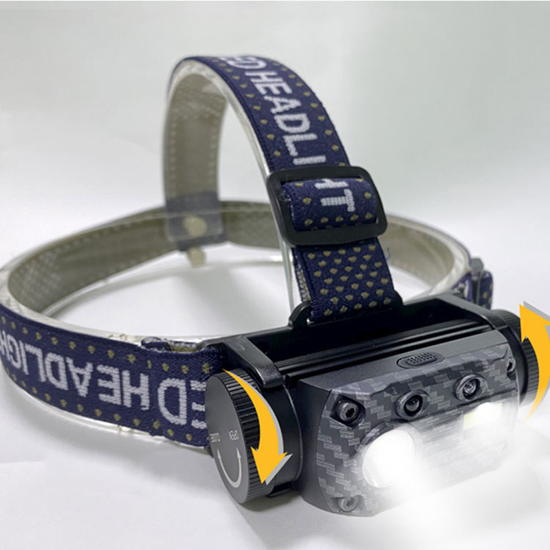 10 режимде көп функциялы USB зарядтау сенсоры Headlamp